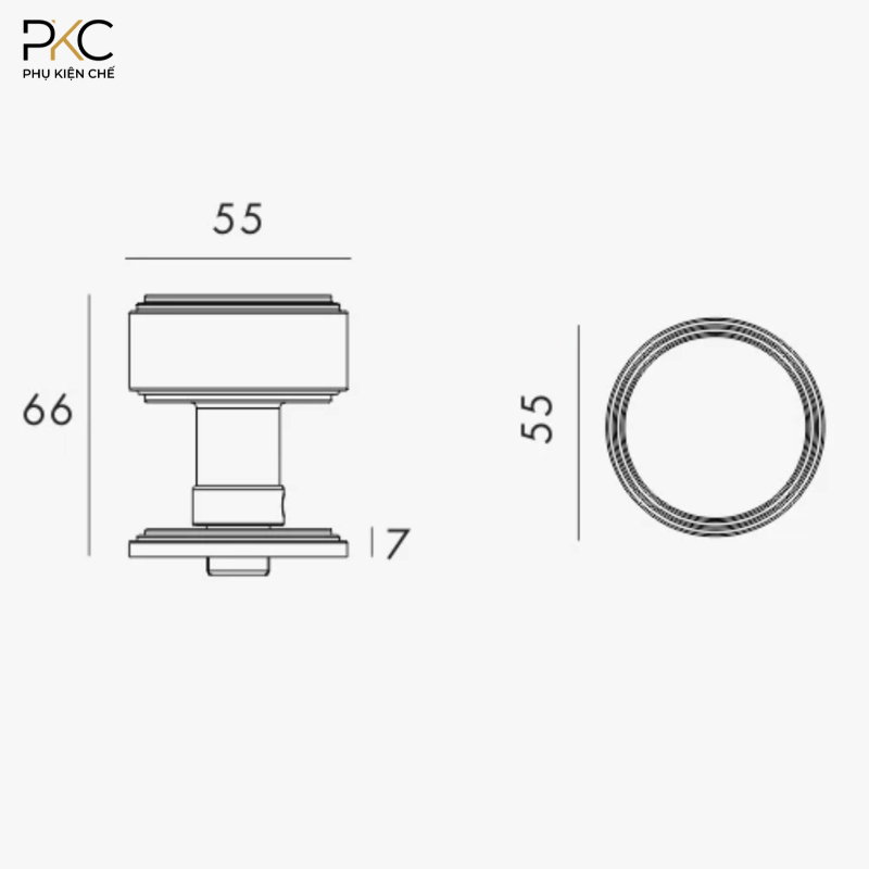Khóa Cửa Phân Thể Tròn Đồng Thau PKC211 - Ảnh 6