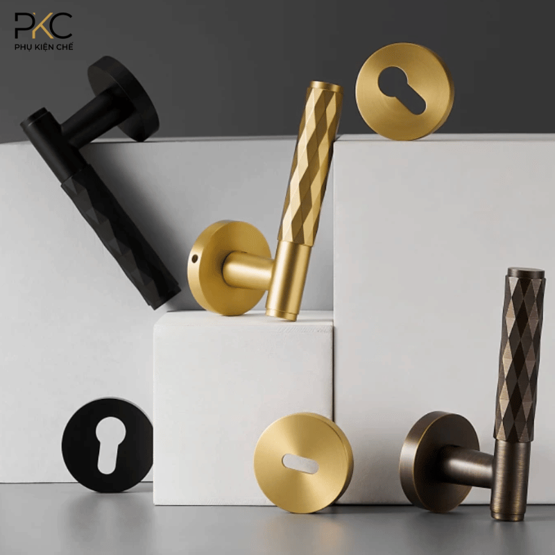 Khóa Cửa Tay Gạt Cắt Vát Đa Giác PKC213 - Ảnh 2