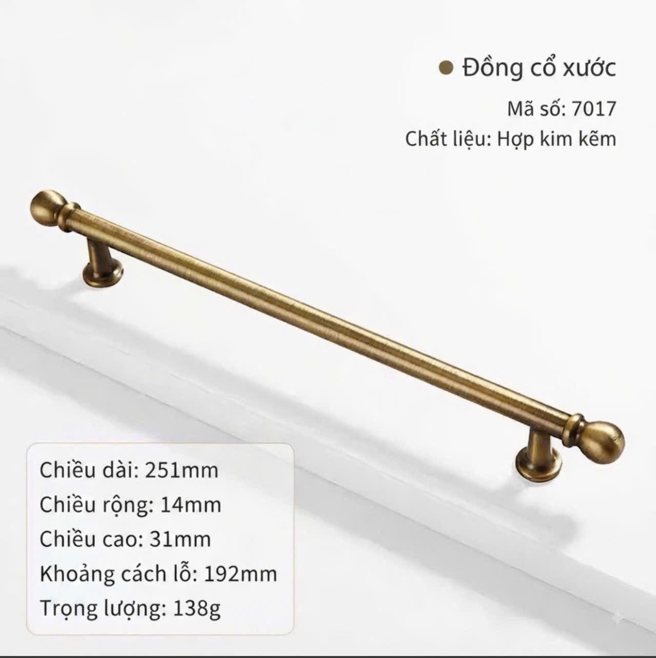 Tay Nắm Đồng Dài Cao Cấp 7017 - Ảnh 3