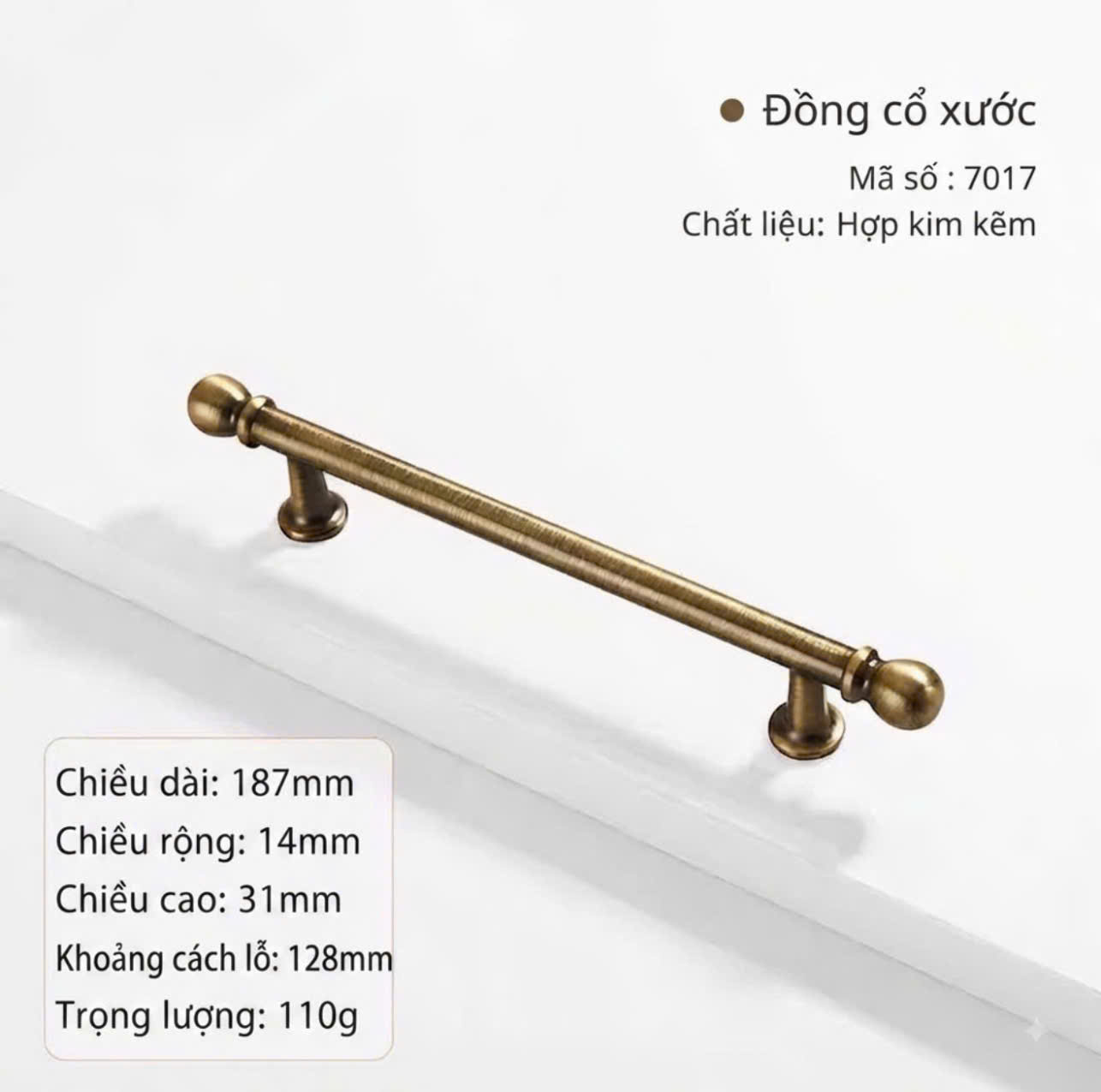 Tay Nắm Đồng Dài Cao Cấp 7017 - Ảnh 4