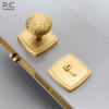 Khóa Cửa Núm Tròn Đồng Thau Vân Búa Thủ Công PKC220