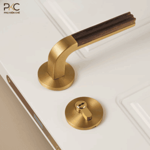 Khóa Cửa Đồng Thau Phối Gỗ PKC221