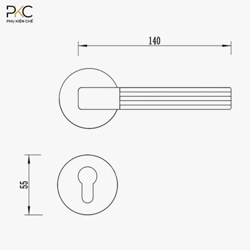 Khóa Cửa Đồng Thau Phối Gỗ PKC221 - Ảnh 7