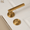 Khóa Cửa Tay Gạt Đồng Thau Phay Vân Chéo PKC222