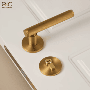 Khóa Cửa Tay Gạt Đồng Thau Phay Vân Chéo PKC222