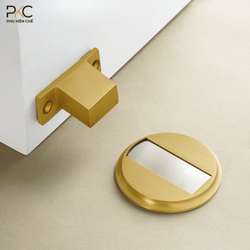 Chặn Cửa Nam Châm Âm Sàn Bằng Đồng PKC227 - Ảnh 6