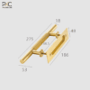 Tay Nắm Cửa Lùa Âm Bằng Đồng PKC232 - Ảnh 5
