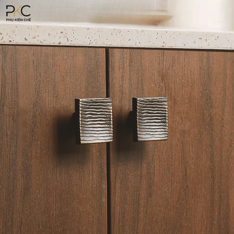 Núm Tay Nắm Tủ Vuông Đồng Nguyên Chất PKC233 - Ảnh 8